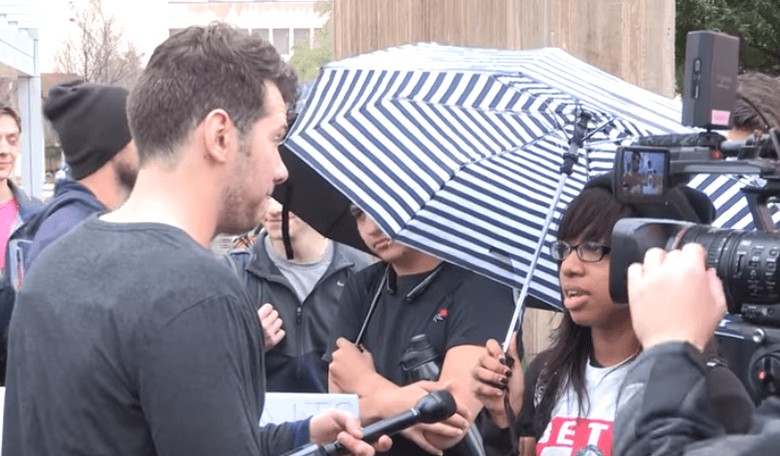 WATCH: Students Protesting Crowder's New "Change My Mind" Won't Go to Him, So Crowder Goes to Them