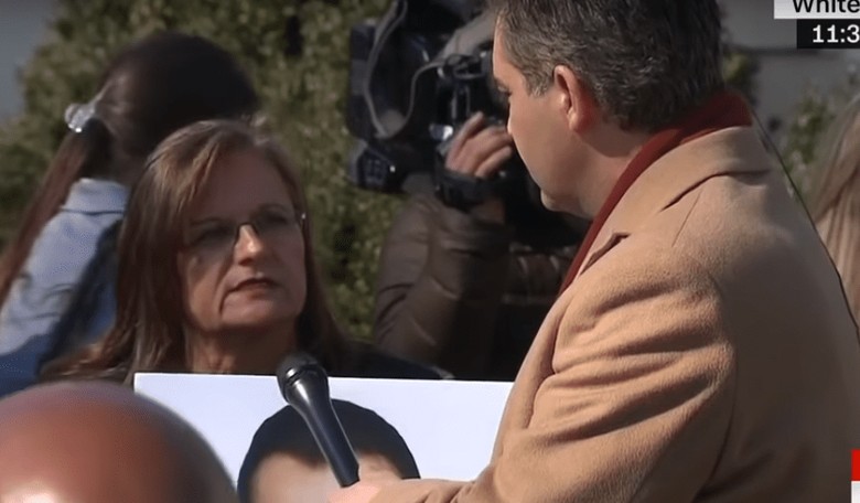 At WH Ceremony, Angel Moms Confront Emergency-Denier Jim Acosta
