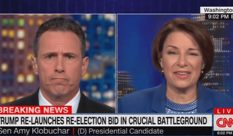 Chris Cuomo Had the Proper Reaction to Amy Klobuchar Saying Democrat Rallies are As Large as Trump's