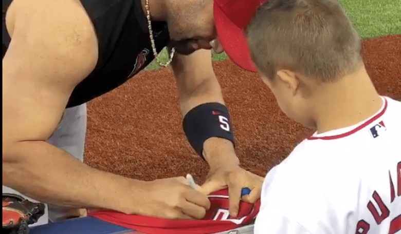 Class Act: Baseball Superstar Albert Pujols Surprises Young Fan With Downs Syndrome With the Shirt Off His Back