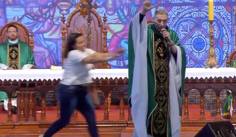 Video: Woman Assaults Catholic Priest Mid-Sermon