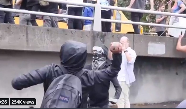 Video: Antifa Snuck in Concrete Chunks to Throw at Trump Supporters for Portland Event