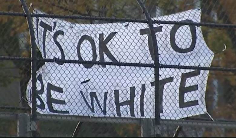 "It's Okay to be White" Sign Appears Above Massachusetts Highway