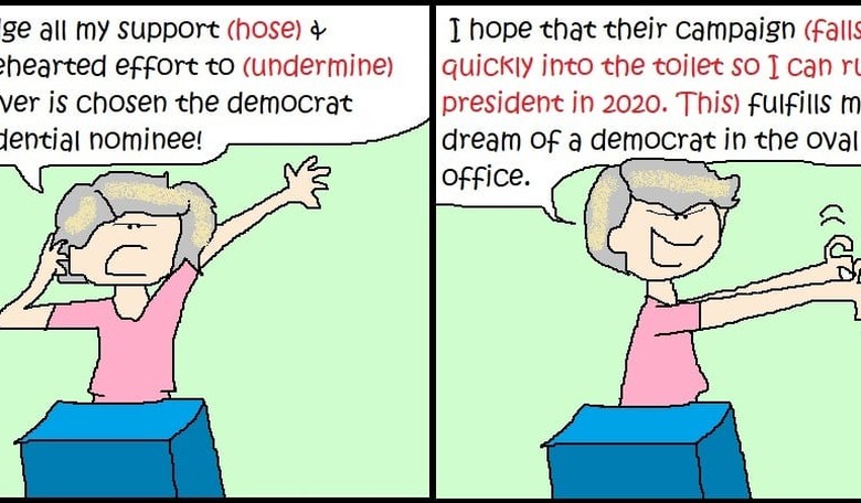 Exclusive Cartoon of Hillary Clinton's Speech That Will Not Be Heard Tonight at the Nevada Caucus