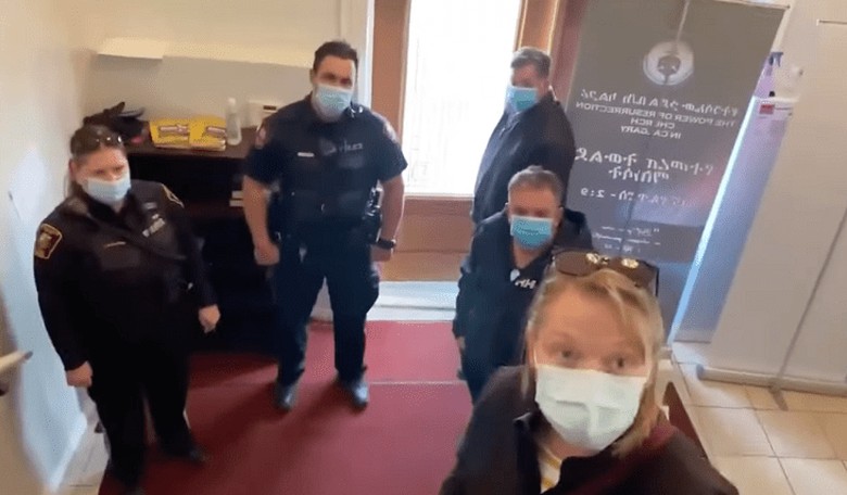 Watch: Pastor Orders Police to Get Out of His Church, "Get Out, You Nazis!"