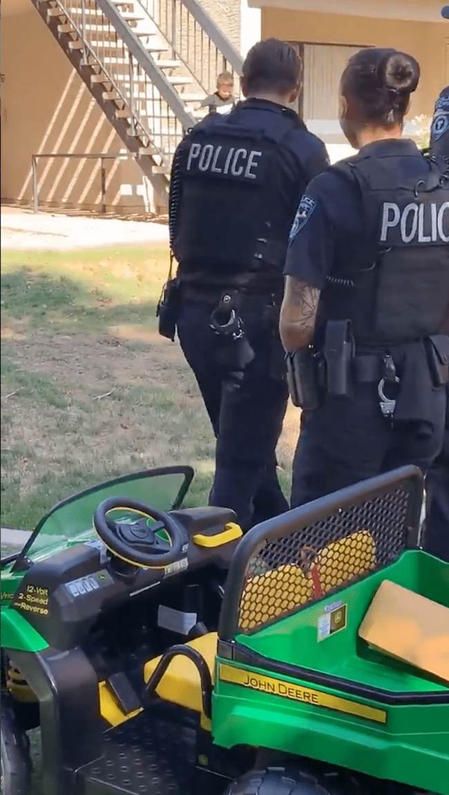 Grab a Tissue: Tempe Police Officers Surprise Little Boy by Replacing His Stolen Toy Tractor