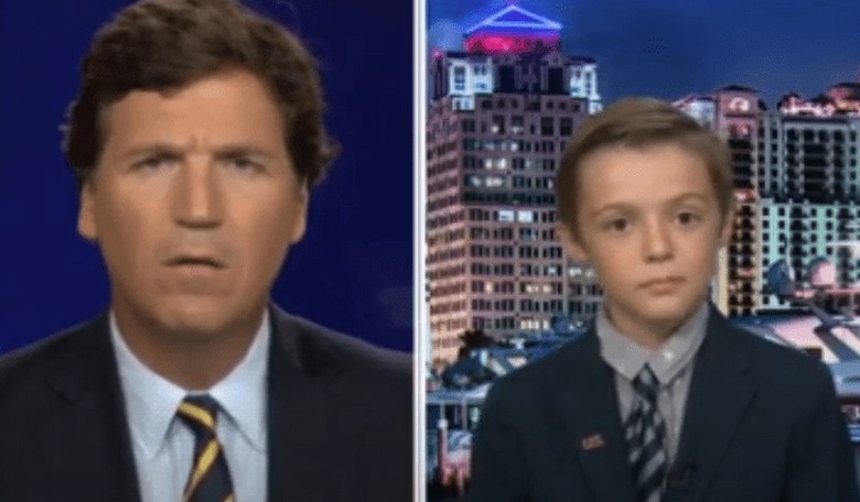 10-Yr-Old Who Spoke Against Mask Mandate in His School Does Hilarious Turn With Tucker Carlson