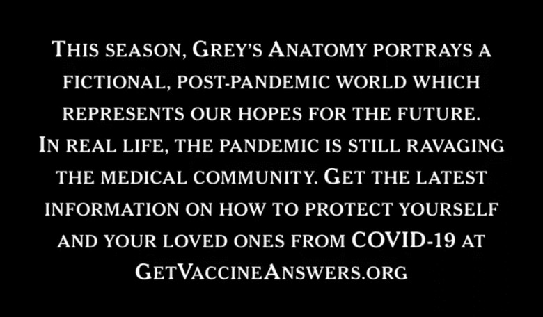 'Grey's Anatomy' Disclaimer Is Among the Most Revealing Statements Regarding COVID-19 Mitigation Efforts