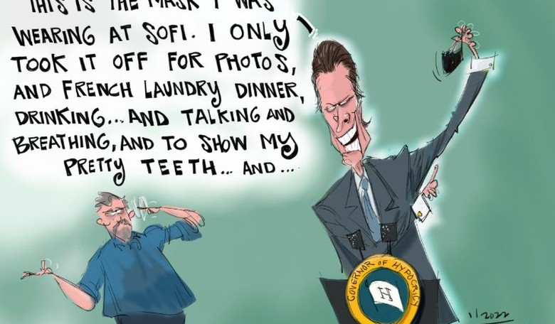 Gavin Newsom Lies About Wearing a Mask at the NFC Championship Playoffs, but More Video and Photo Evidence Smashes That to Smithereens