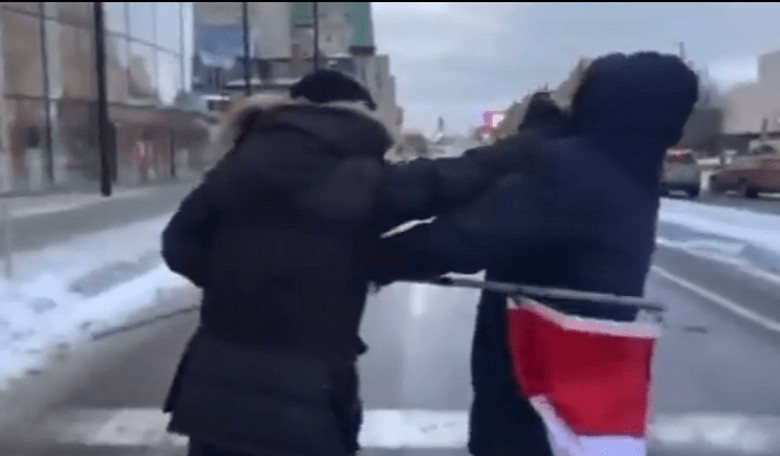 WATCH: Karma Comes for Man Who Assaulted Freedom Convoy Protesters