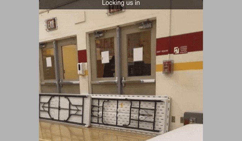 High School Claims They Didn't Barricade Unmasked Students in Gym; Tables Were Just Accidentally Placed in Front of Each Exit