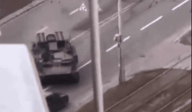 WATCH: Armored Vehicle Plows Over a Car in Ukraine—and the Aftermath Is Even More Stunning