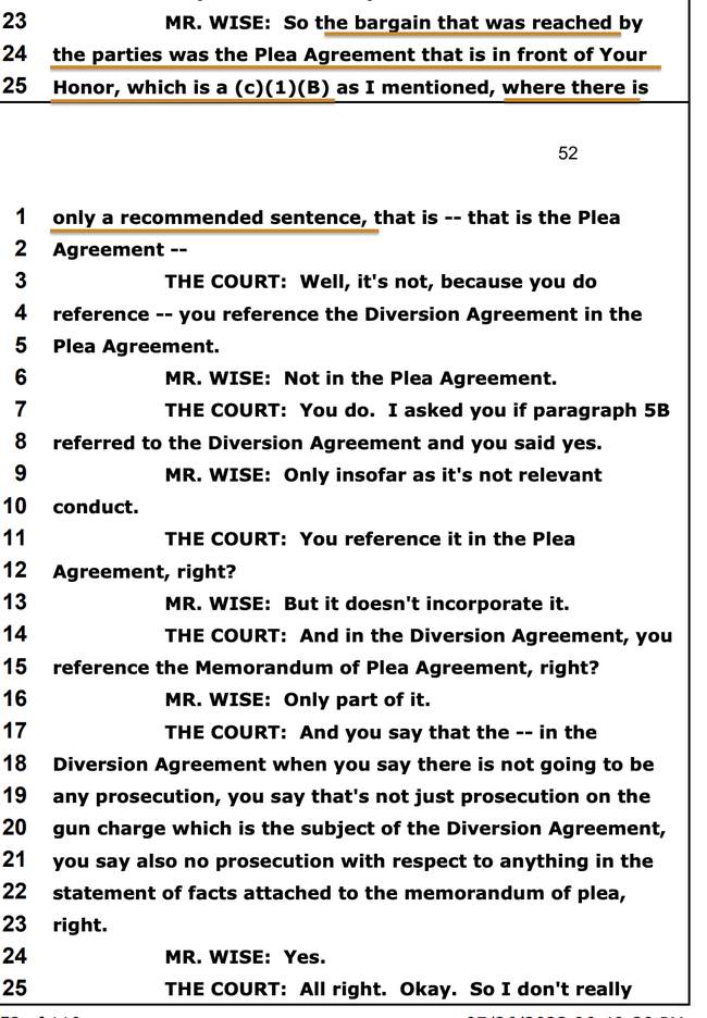 Official Court Transcript From Hunter's Foiled Plea Agreement Hearing ...