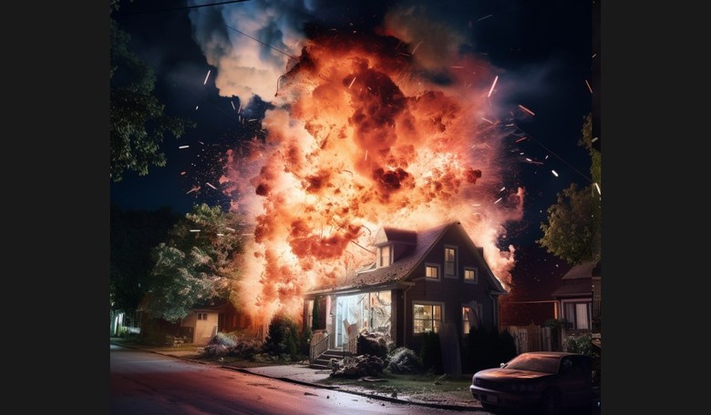 Massive House Explosion Caught on Tape After Reports of Man Firing Flare Gun in the Residence