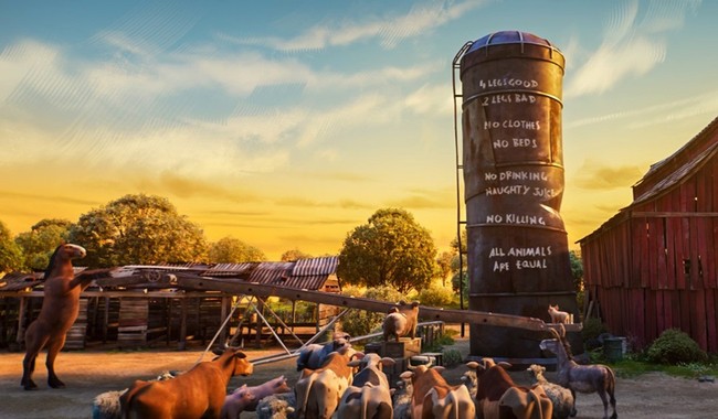 A Studio Flips the Script of ‘Animal Farm’ to Condemn Capitalism, Then Sells It With Orwellian Deception
