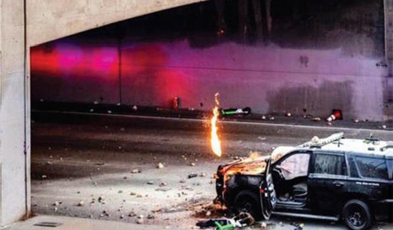 Man Who Threw Scooter Off Bridge During Anti-ICE Riots Finds Out Where He'll Be Staying Next 3 Years