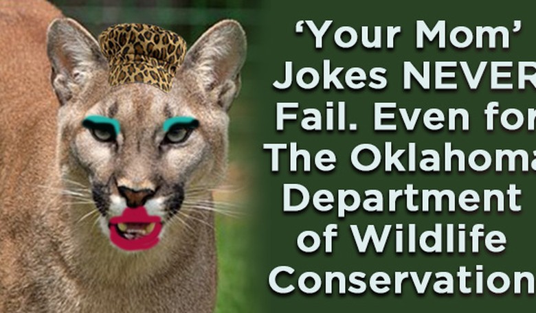Oklahoma Department of Wildlife Conservation has your mom jokes, do we RAWR or LOL?