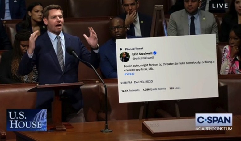 Eric Swalwell retweets Carpe Donktum's redo of his ranty House floor Ilhan Omar speech and LOL (watch)