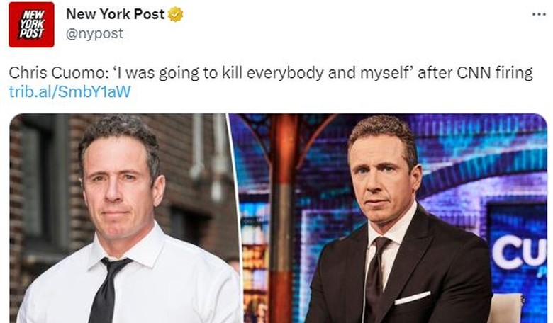 Chris Cuomo claims NY Post misquoted what he said about CNN firing (roll tape & let's find out)
