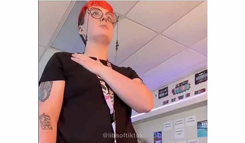 This teacher's students will just have to pledge allegiance to the pride flag