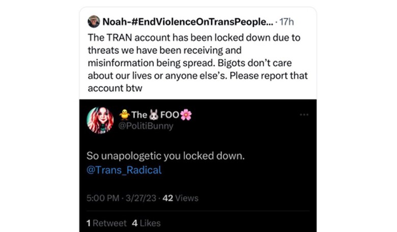 Trans activist SO mad about being called out for violent rhetoric he tried silencing ME (then he ran)