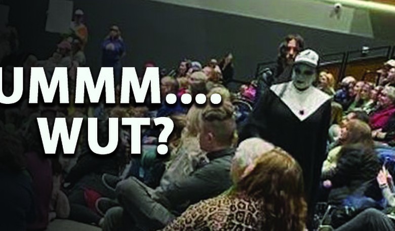 Kirk Cameron story hour crashed by satanic nuns in drag. Ummm... wut?