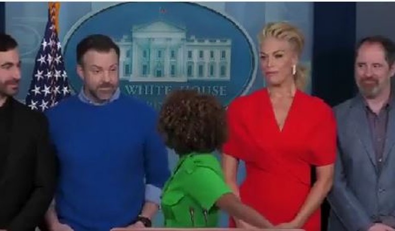 KJP apologizes to cast of Ted Lasso as WH reporter insists on asking questions