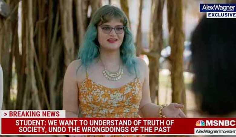 Blue-haired student tells MSNBC that DeSantis can't change New College 'as long as we're here'