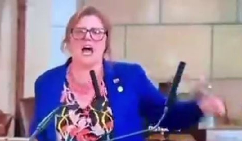 NUTBAG Nebraska State Senator Caught Tearing PragerU Founders Museum Exhibit DOWN at Capitol (Watch)