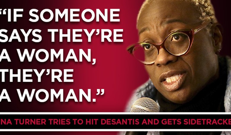 Nina Turner tries to hit DeSantis but gets sidetracked by a SIMPLE request to define WOMAN