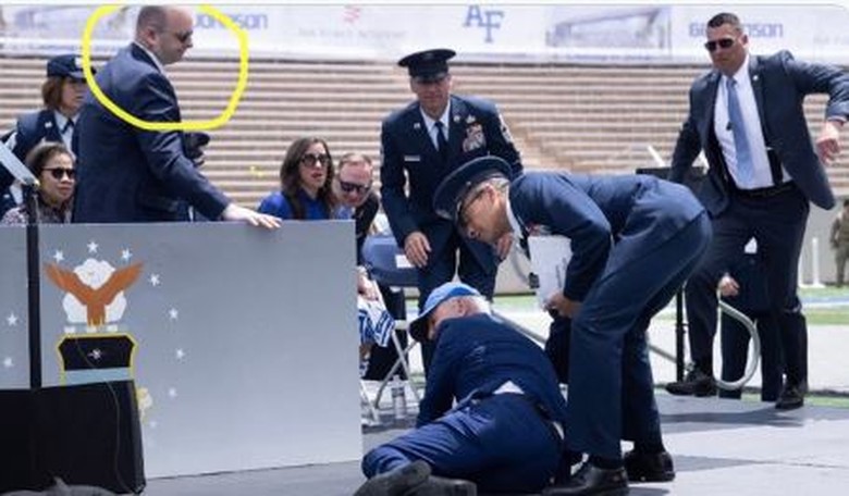 'Secret Service' is trending because apparently they failed to protect Biden from falling down
