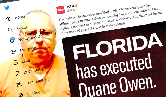 NextImg:RATIO: ACLU says executed rapist and murderer should have received 'gender-affirming care'