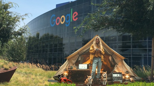 Day 2 of My One-Woman Fight/Protest (Encampment!) Against Google: Diary, Even the SQUIRRELS are Woke