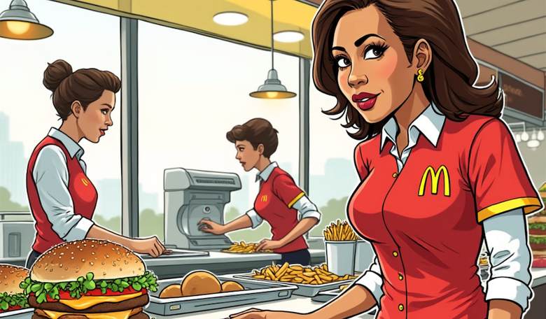 Photoshopped Pic of Kamala Harris in a McDonald’s Uniform Making the Rounds 