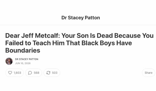 Professor Blames Austin Metcalf&rsquo;s Father for Not Teaching His Son &lsquo;Black Boys Have Boundaries&rsquo;