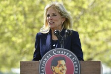 Jill Biden Botched Her Spanish in Front of a Nazi Inspired Flag 
