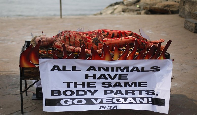 Vegan Activists Hilariously Encase Their Feet in Concrete to Protest Starbucks' Almond Milk ‘Upcharge’