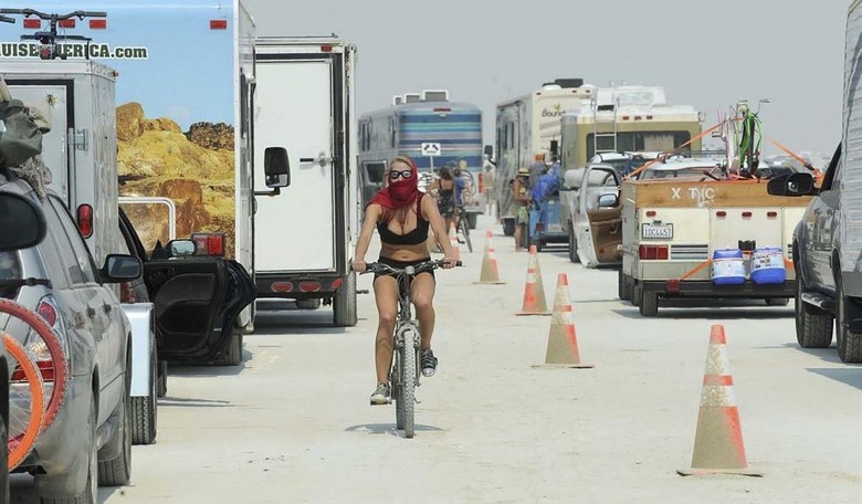 Soggy Man: Burning Man attendees told to shelter in place because of rain