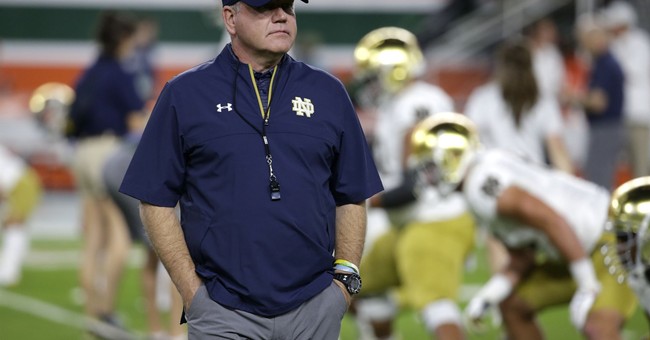 Notre Dame Football Coach Makes a Joke; Response Is Mass Whipping out of Portable Fainting Couches