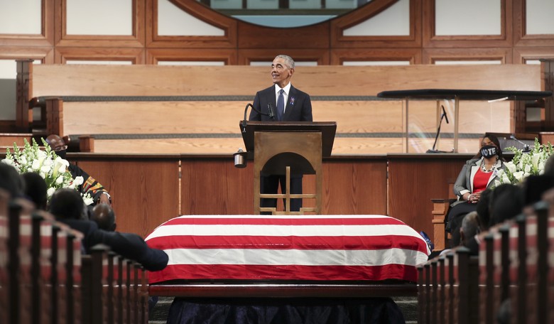 Barack Obama's Partisan Eulogy for John Lewis Reminded Many of the Paul Wellstone Funeral