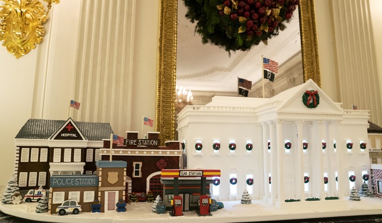 White House Addition of Gas Station, Police Precinct to Gingerbread Village Is Missing Something Important