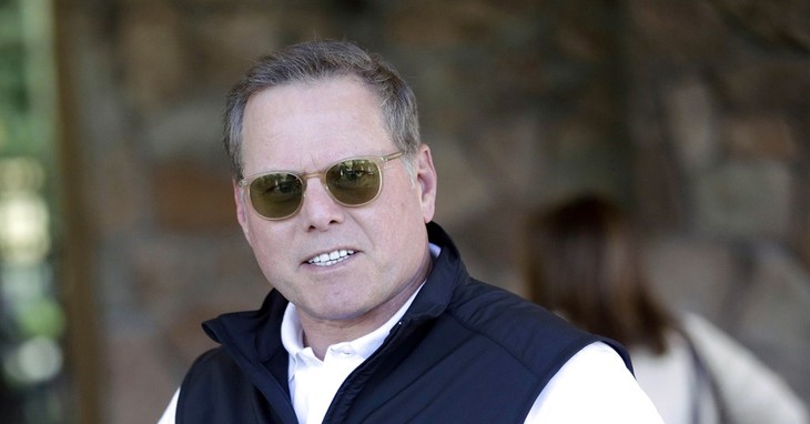 FILE - In this July 9, 2013 file photo, David Zaslav, president and chief executive officer of Discovery Communications Inc., arrives at the Allen & Company Sun Valley Conference in Sun