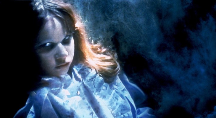 In this publicity image released by Warner Bros. Entertainment, Linda Blair portrays a possessed Regan MacNeil in a scene from, 
