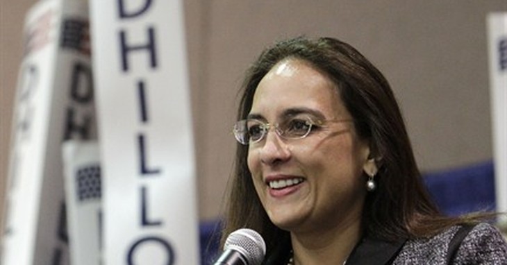 In this photo taken March 3, 2013, San Francisco attorney Harmeet Dhillon speaks at the California State Republican convention where she  was elected as the party's vice chairperson, th