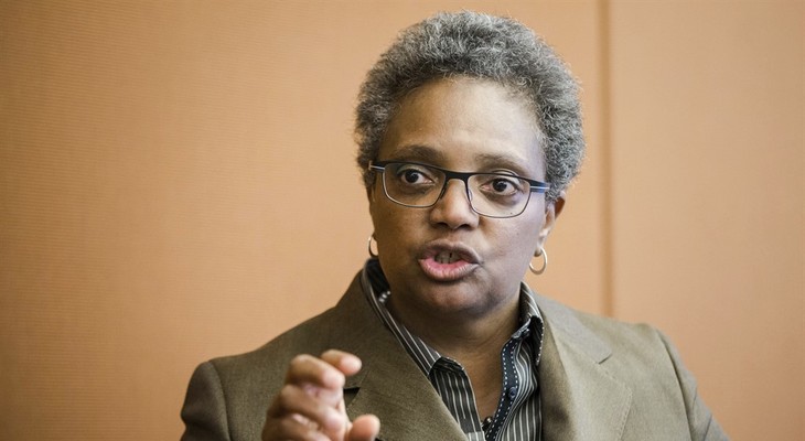 Lori Lightfoot, President of the Chicago Police Board and Chair of the Chicago Police Accountability Task Force, addresses inquiries during a news conference related to the findings of