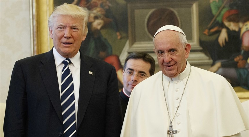 The President and the Pope. Not quite as warm of a greeting