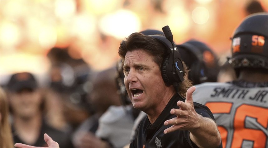 Oklahoma State Head Coach Mike Gundy Takes a Knee, Apologizes for Wearing a T-shirt -- Defund The Thought Police: Part 7