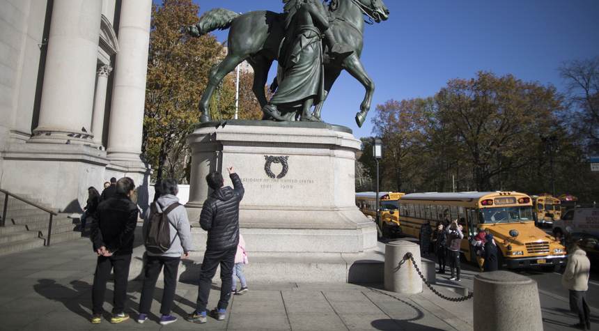 NY Woman Defending Teddy Roosevelt Statue Lights Up Young Leftist When He Gets in Her Face