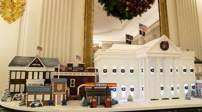 White House Addition of Gas Station, Police Precinct to Gingerbread Village Is Missing Something Important