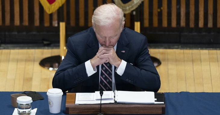 Biden, leading a struggling government.